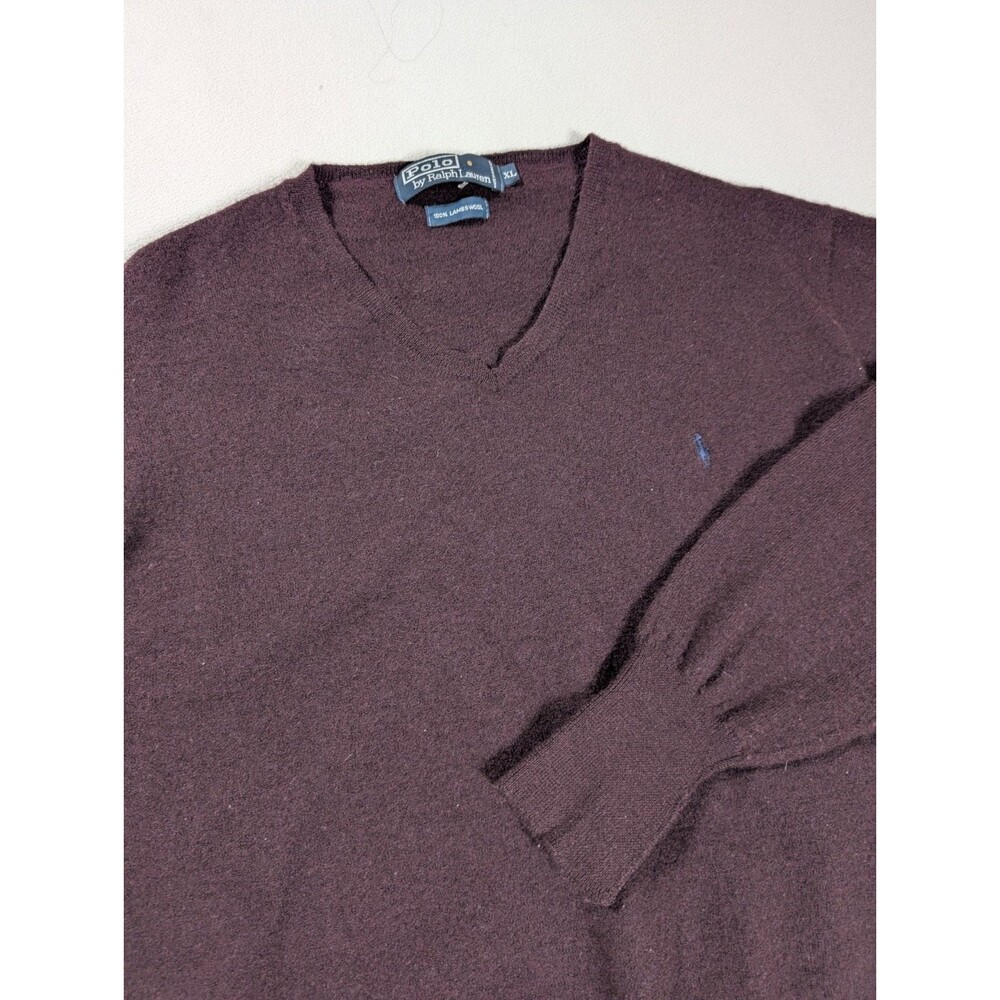 Vintage 90's Women's Polo Ralph Lauren Size XL Lambs Wool Sweater Purple Casual